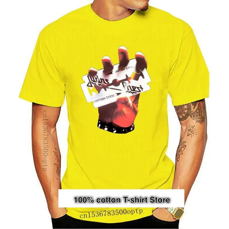 

Camiseta de moda de Judas Priest, camisa de acero británico 1980, negra, 2021