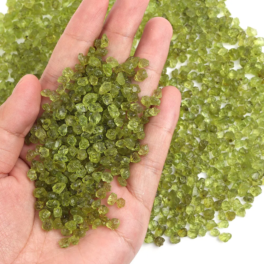 

100g Natural Crystal Olivine Raw Green Gemstone Mineral Specimen Chip Jewelry Perido Reiki Fish Tank Rough Aquarium Home Decor