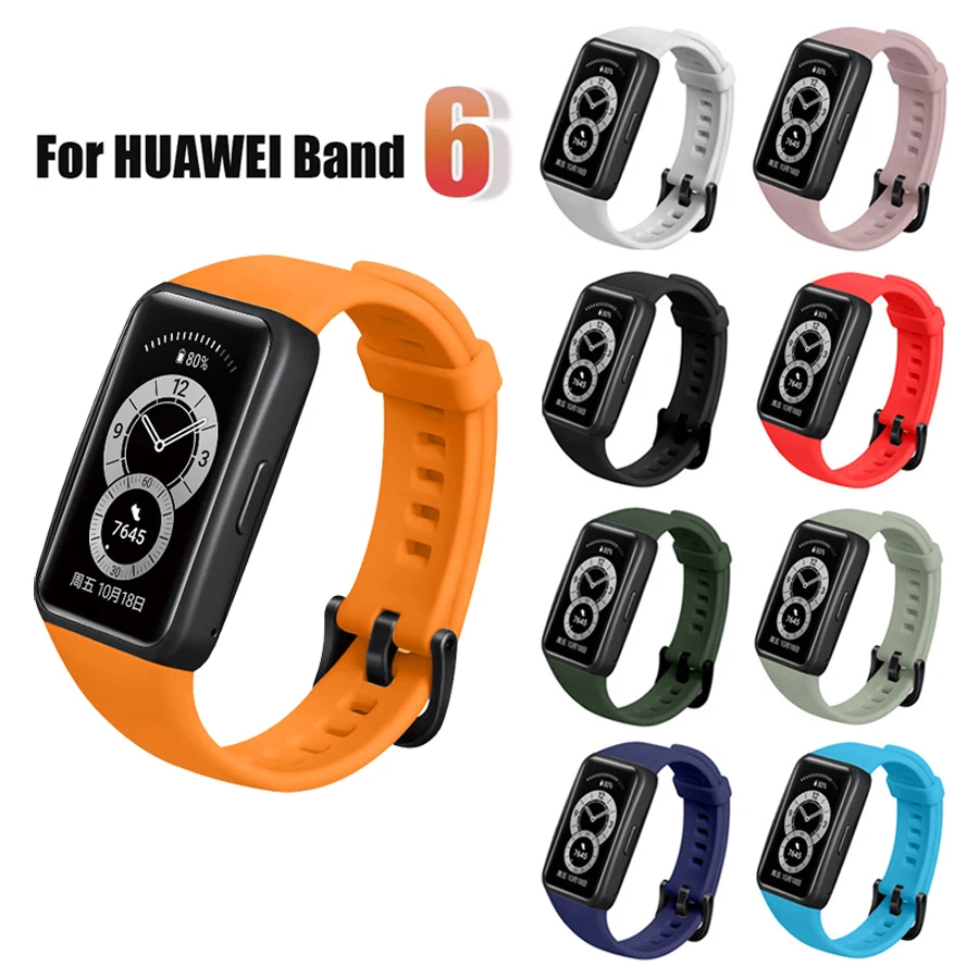 

Ремешок силиконовый для смарт-часов Huawei Band 6, сменный Браслет Для Huawei Band 6, аксессуары для наручных часов