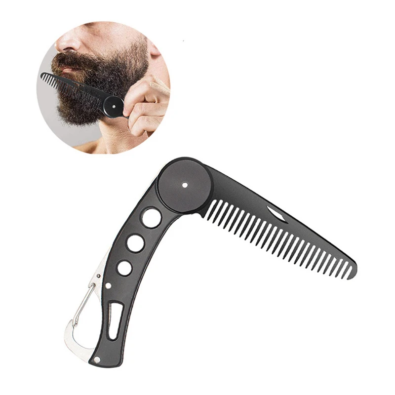 

Mens Womens Beauty Handmade Folding Pocket Clip Hair Moustache Beard Comb Male Mustache Shaving Comb High Quality
