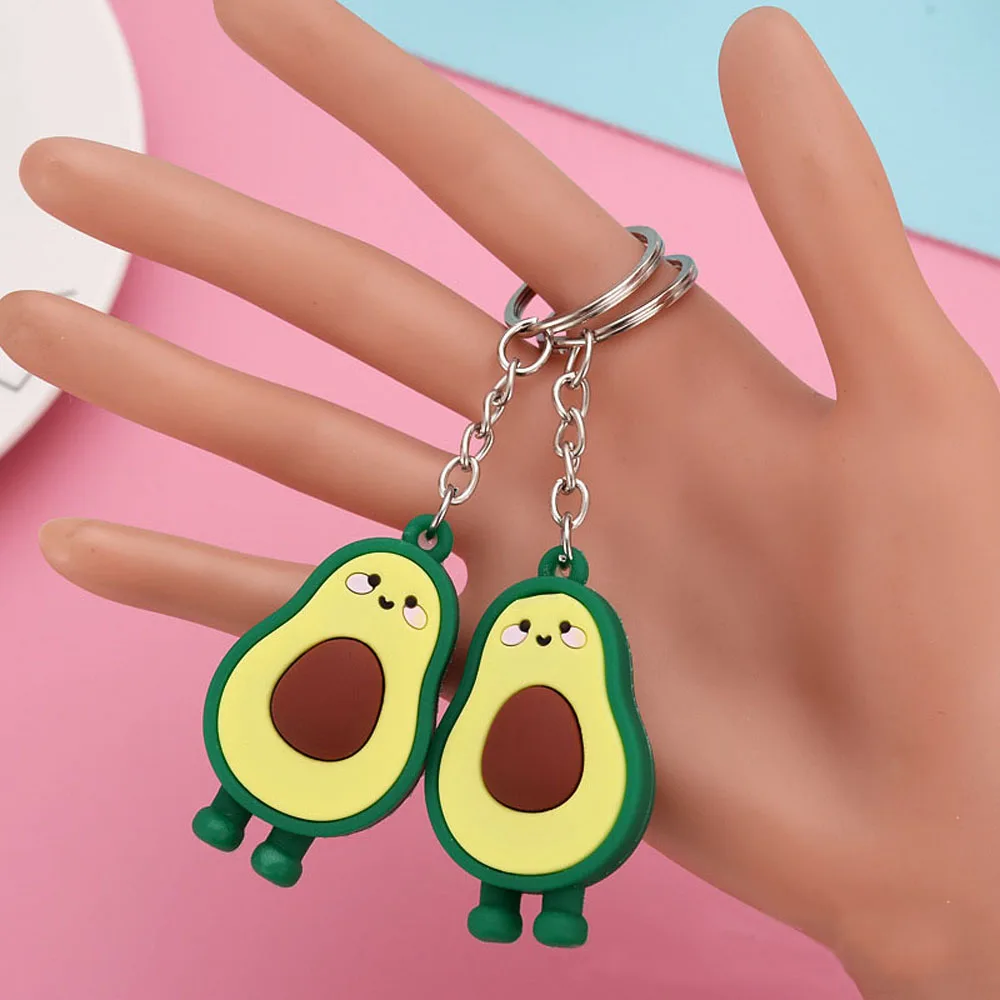 Брелок для ключей с 3d-подвеской в форме сердца девушки имитация авокадо мягкая