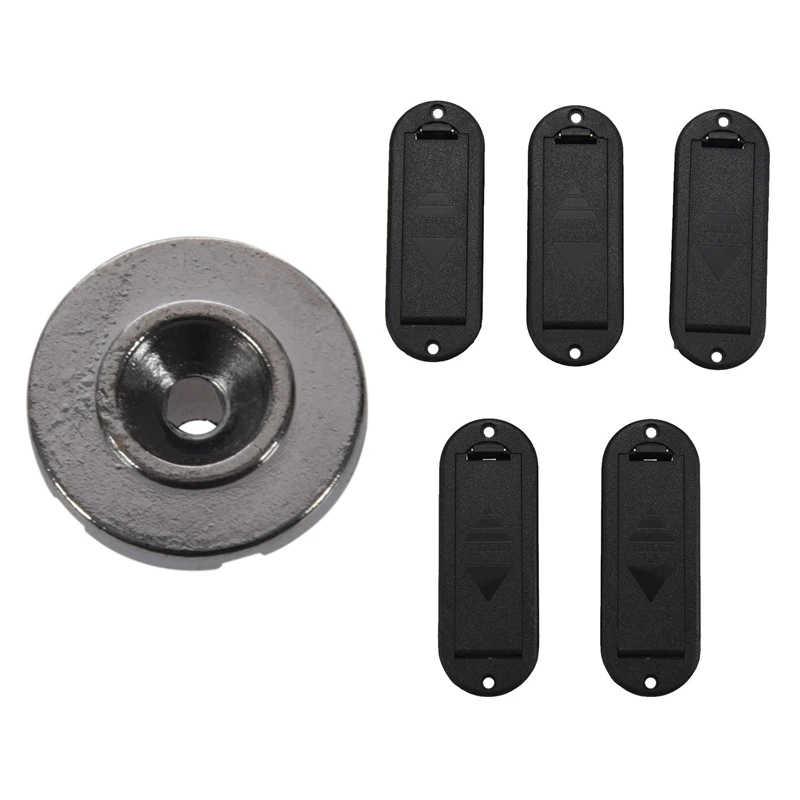 

2Pcs Round Bass Guitar String Retainer Tree With 5Pcs 9V Battery Case Holder Cover Box Replacement