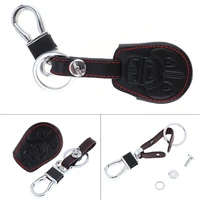 premium soft hand sewed 3d leather 4 buttons car key cover durable protector holder with hanging buckle for nissan 2014 2016