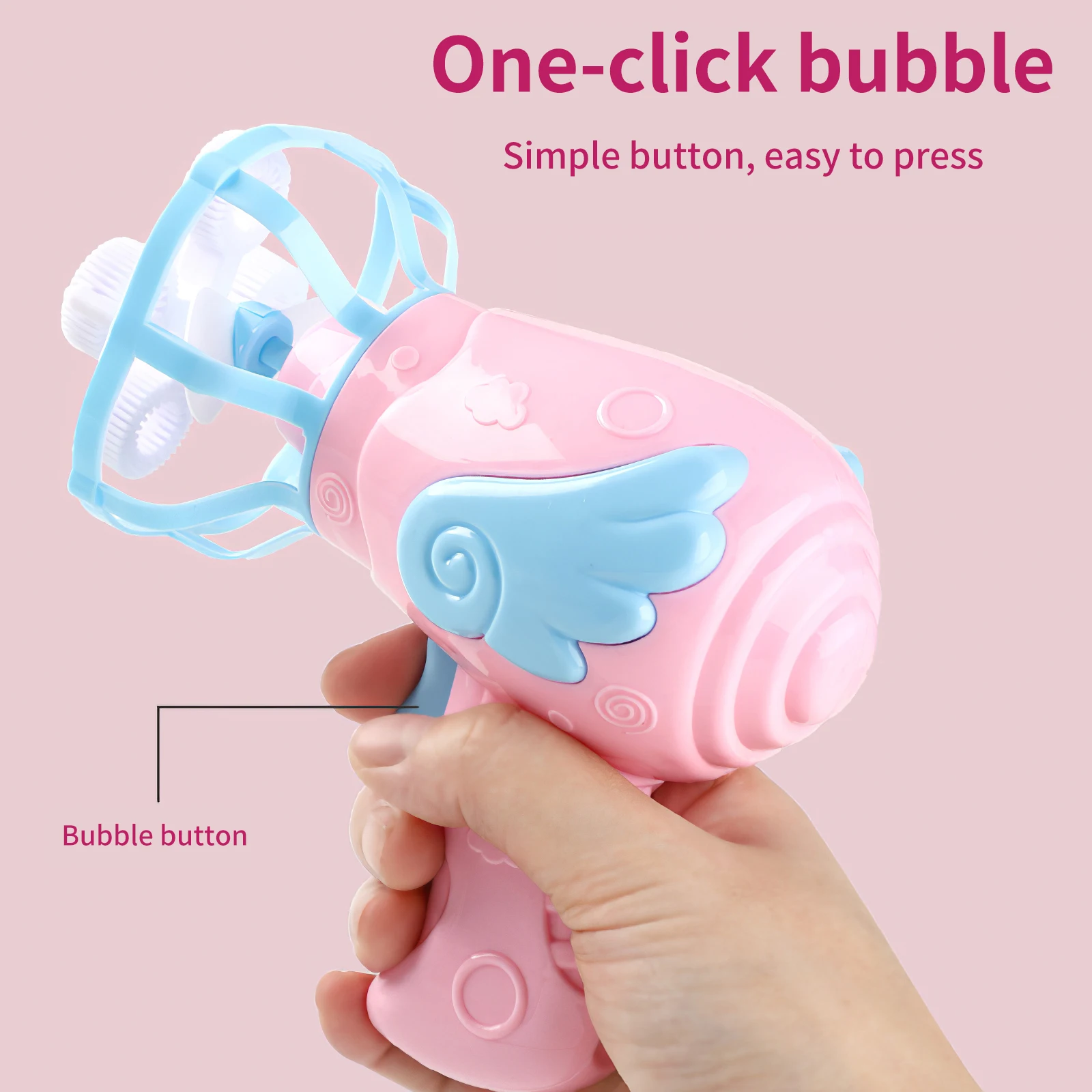 

Kids Cute Bubble Maker Angel Wing Shape Plastic Electric Bubble Maker With Multiple Modes Automatic Bubble Machine For Summer