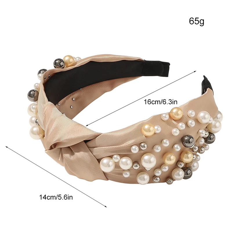 

Korea Sweet Pearl Headband Women Fashion Cross Knot Hair Hoop Solid Color Wide Head Hoop Elegant Lady Hair Accessories Headwear