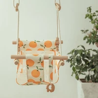 baby cartoon canvas swing 1set wooden outdoor hanging chair baby toys outdoor small basket child safety entertainment baby toys