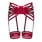 JLX. Упряжь красный пояс с резинками тела жгут бондаж пояс для подтяжек эластичная Регулировка ремешка нижнее белье в готическом стиле Фетиш Одежда для танцев