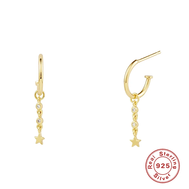 

Aide 925 Silver Earring Jewelry Cute Star Stud Earrings For Women Girls Valentine's Day Puncture Pendientes Fine Earrings