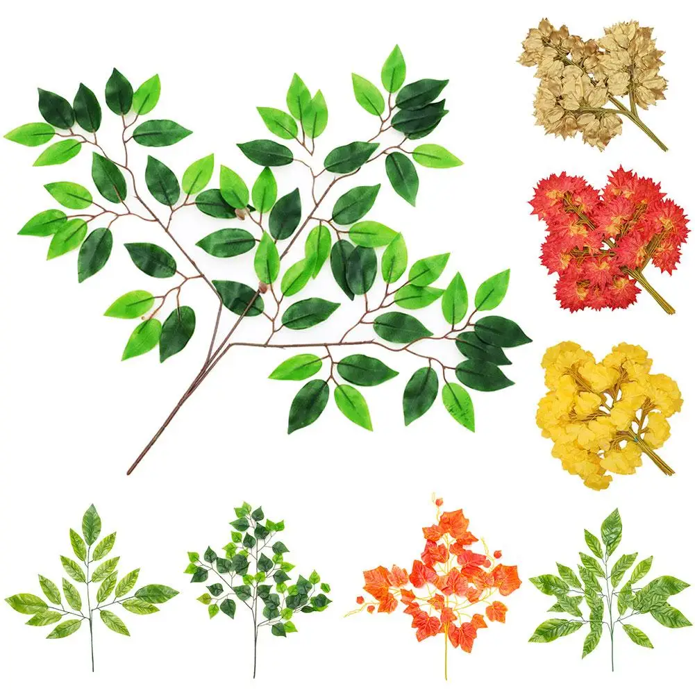 12 шт. декоративные кленовые листья для украшения дома|Искусственные растения| |