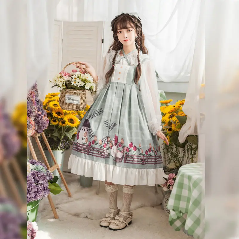 

MAGOGO Original Lolita Sleeveless Dress Pastoral Duck JSK Suspender Pastoral Style Lolita Dress Without Shirt