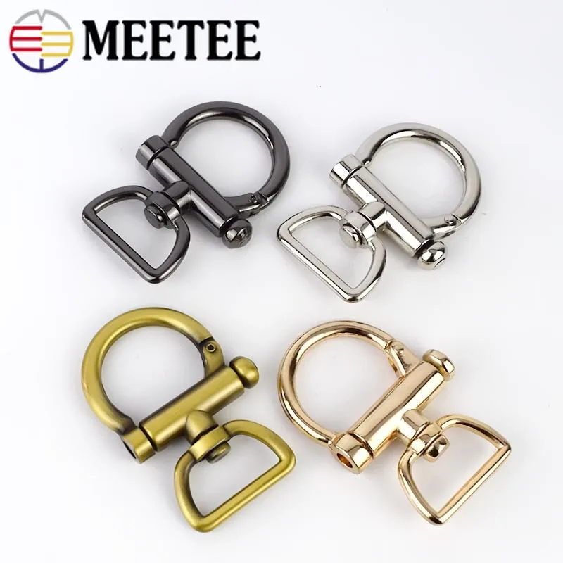 Meetee 2, 6 штук в партии, ID25mm сумки на плечо и ремешком с пряжкой вокруг зажим для лямки повесить крюк DIY брелок застежка для собак кожаный аппаратных аксессуары для ванной комнаты