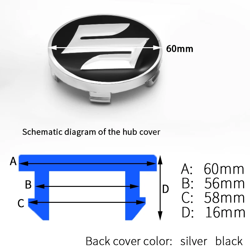

Car modification parts for SUZUKI- CELERIO Spacia Baleno SX4 VITARA Jimny 4pcs 60mm emblem wheel center hub caps emblem covers