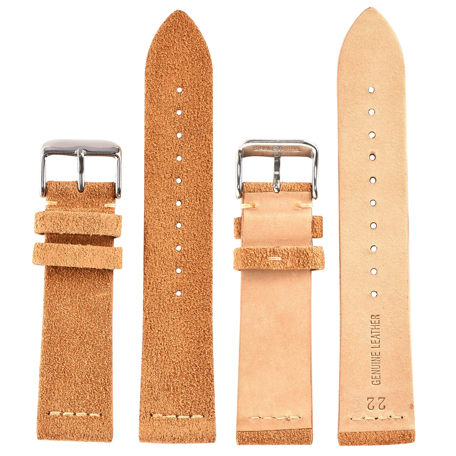 BEAFIRY Watch Band 18mm 20mm 22mm Suede Calfskin Leather Strap Watchband for huawei fossil Men Women Brown Black Grey White Blue