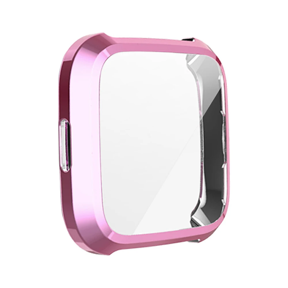 Pink Чехол для часов Fitbit Versa Lite/Versa 2, Мягкий защитный чехол для экрана Versa2, легкий ТПУ бампер, тонкий Чехол, аксессуары - Цвет: Pink