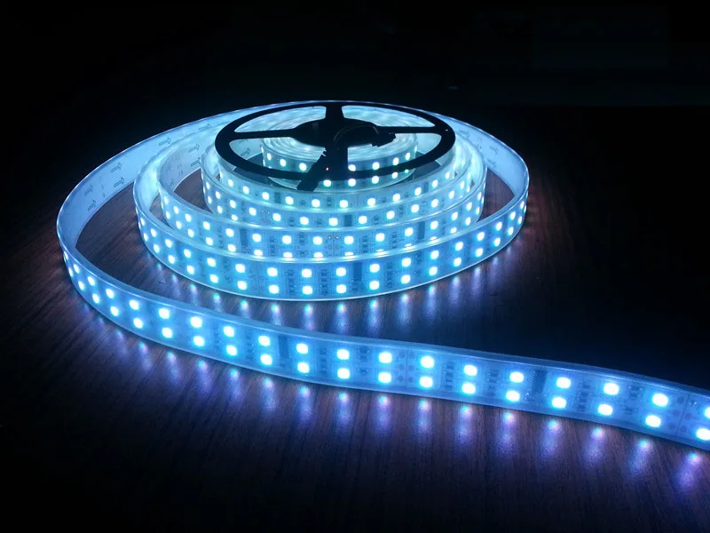 5 м DC12V120Led/m RGB Светодиодная гибкая лента 5050SMD Dream Color LED TM1812 IC двухрядная IP67 трубка