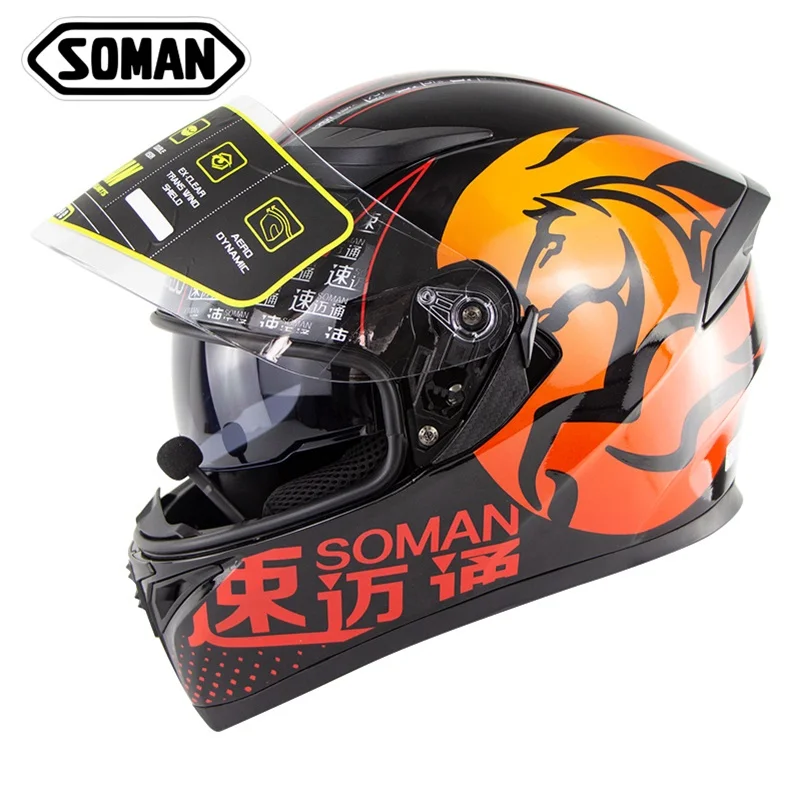 SOMAN Red Шлем с сертификатом ECE мотоциклетный Bluetooth шлем флип-ап Motocicleta cask мотоциклетный шлем с Bluetooth DOT SOMAN 955 - Цвет: SOMAN Red