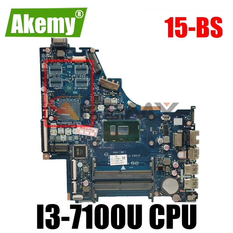

100% рабочая 100% hp 15-BS материнская плата i3-7100U процессор 924751-601 924751-501 924751-001 аккумулятор большой емкости CSL50 LA-E801P Проверка прошла успешно