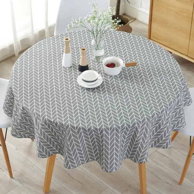 Nordic круглая скатерть из хлопка и льна моющийся банкетный стол в гостинице ткань