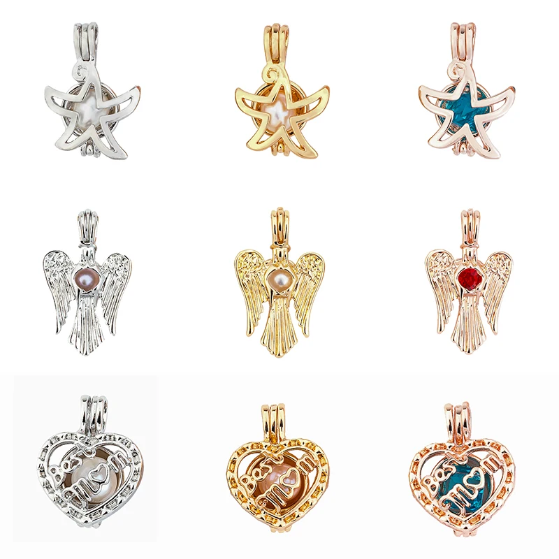 3 стиля жемчужная клетка ювелирные изделия сова в форме сердца сплав медальон