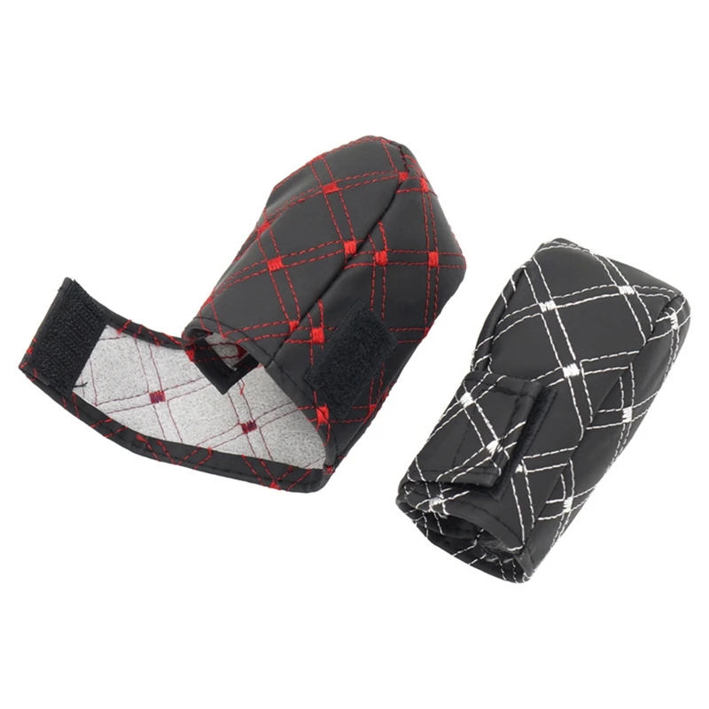

Universal Car PU Leather Red Wine Auto Car Hand Brake Cover Gear Shift Stick Cover Car Styling Accessories Handbrake Grips