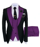 formal business fashion 3 pieces mens suit slim fit tuxedos jacket wedding groom tuxedosblazervestpants terno