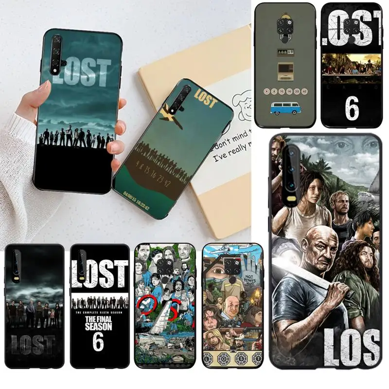 

YJZFDYRM American TV Series Lost Silicone Black Phone Case for Huawei P40 P30 P20 lite Pro Mate 30 20 Pro P Smart 2019 prime