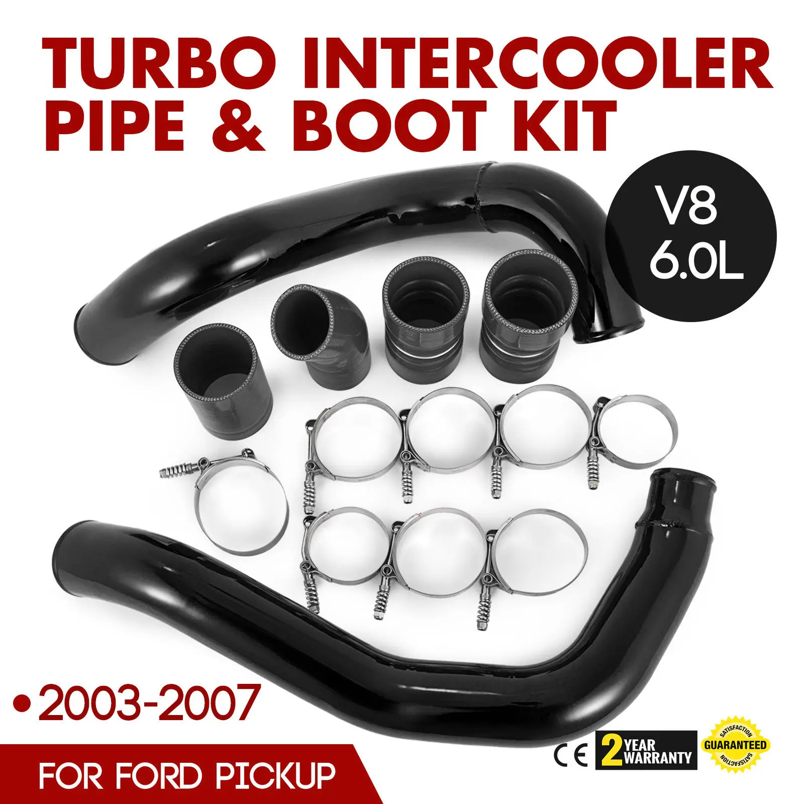 

2003-2007 Ford 6.0L Powerstroke Turbo Intercooler Pipe and Boot Kit CAC Tubes