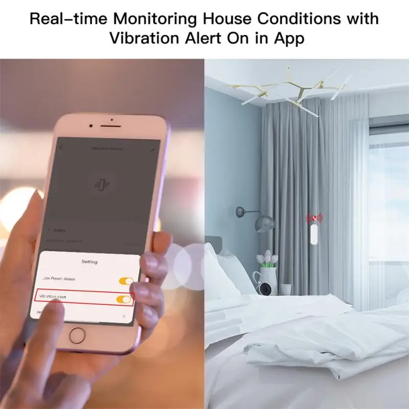 ZigBee Smart Wireless Door Magnetic Alarm Tuya APP Remote Control Window Vibration | Безопасность и защита
