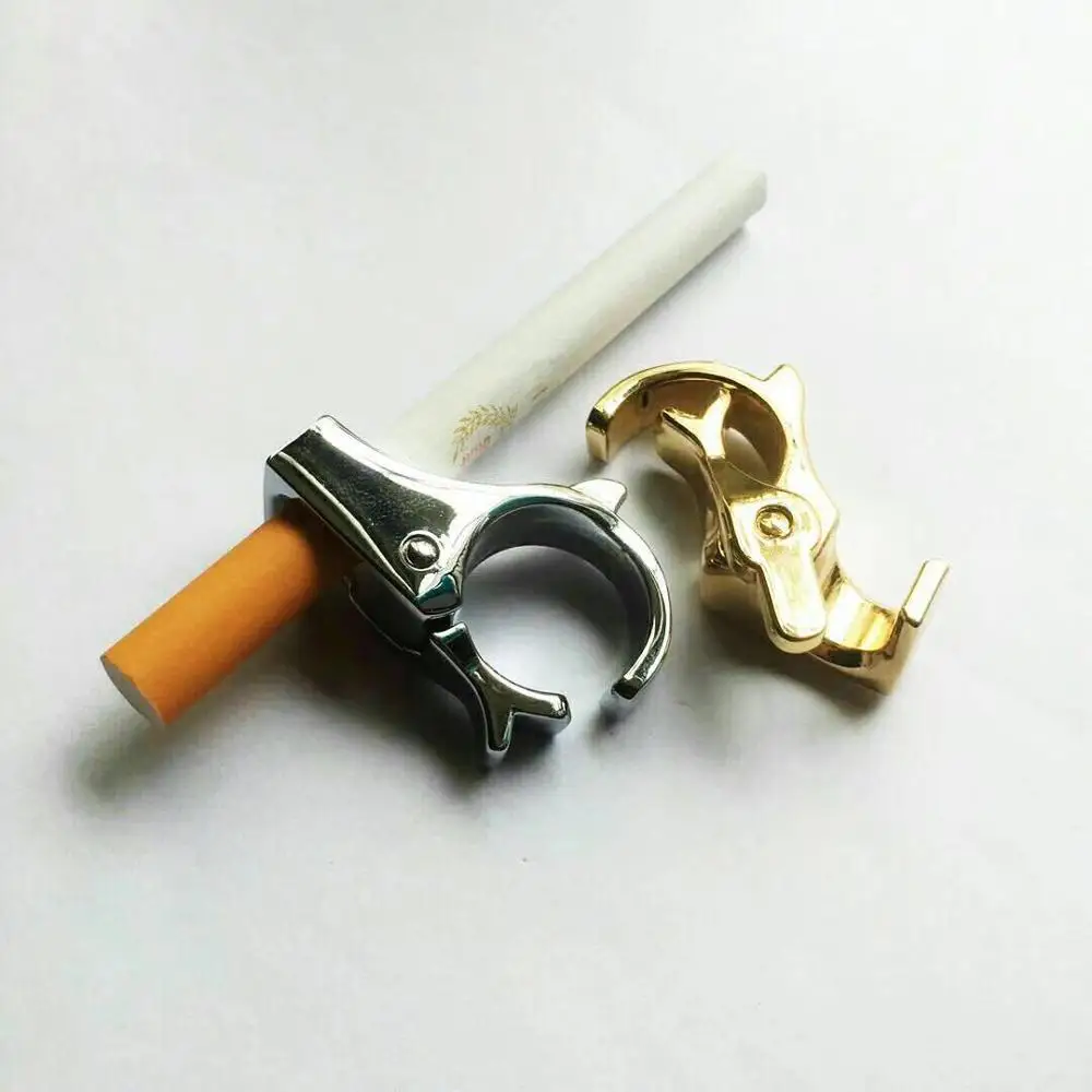 Держатель для сигарет из цинкового сплава с металлическим кольцом на палец