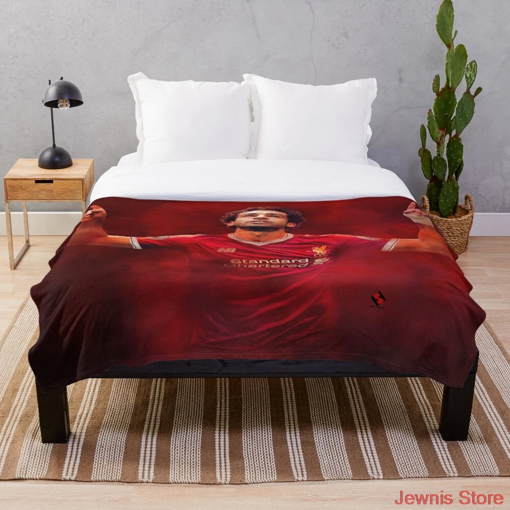 

Mohamed Salah Throw Blanket Super Soft Blanket Sublimation Covered Blanket Bedding Flannel for Children Adult Bedrooms Decor