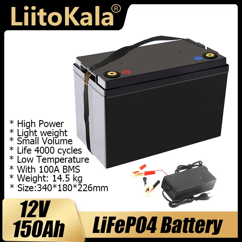 

Литиевая батарея LiitoKala Lifepo4 12,8 В, 12 В, 1200 а/ч, а, BMS для лодок, Вт, для хранения солнечной энергии, инвертор для гольф-мобиля, RV в, 10 А