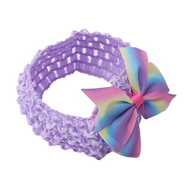 

4 pcs Baby Headband Gradient Color Baby Hairband Wool Knitting Bow Kids Hair Accessories Swallowtail Hair Hoop