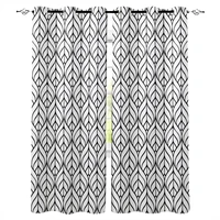tile pattern leaves arranged curtains for bedroom living room modern kitchen windows curtain home decoration drapes