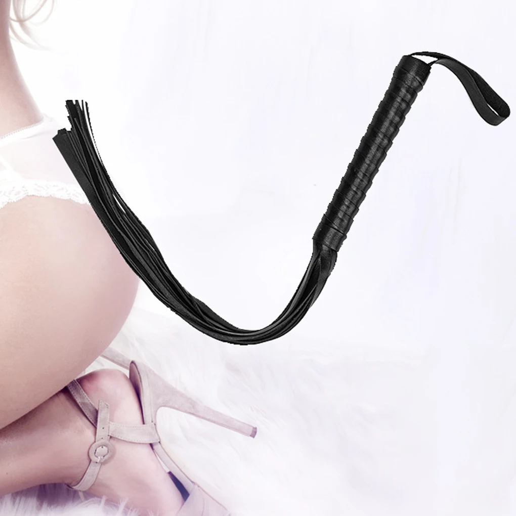 1 шт. Женский Мужской черный кожаный хлыст косплей реквизит металлический