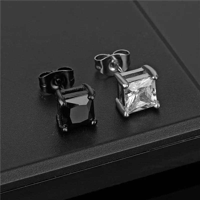 

1Pcs/Luxury Stainless Steel Zircon Earrings Fashion Men&Women Hip Hop Rock Simple Gift Ear Bone Stud Jewelry