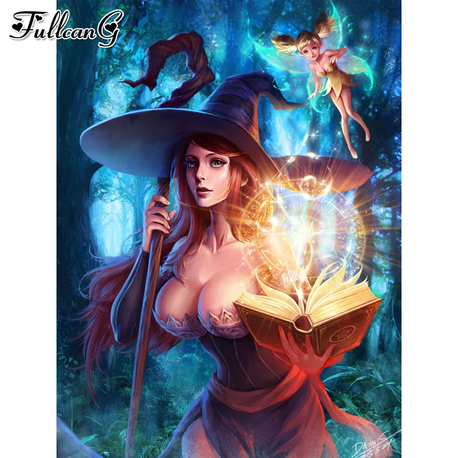 

wizard 5D Diy diamond painting cross stitch cartoon full diamond embroidery girl mosaic art home decoration needlework JX3015