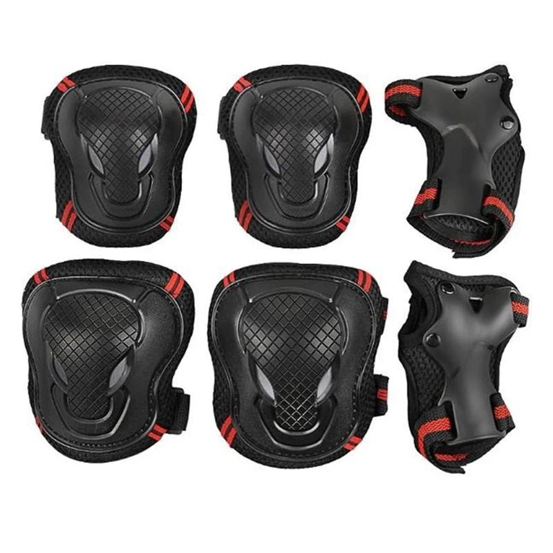 6 шт наколенник набор Регулируемый предупреждения столкновений катание