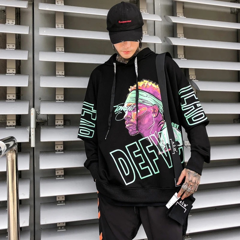 Свитшот мужской с капюшоном в стиле хип-хоп | Мужская одежда