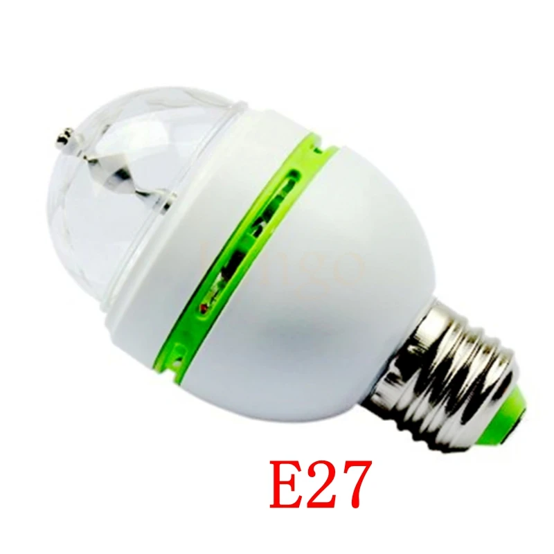 E27 3 Вт мини Полный Цвет RGB с автоматическим вращением волшебной светодиодной