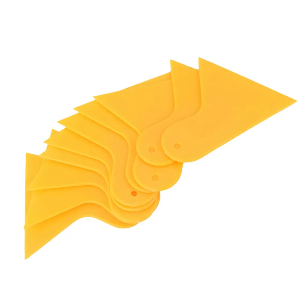 

10x Carbon Fibre Vinyl Wrap Film Sheet Wrapping Squeegee Scraper Tool Plastic Scrapers For Mirror Window Logo decal Yellow