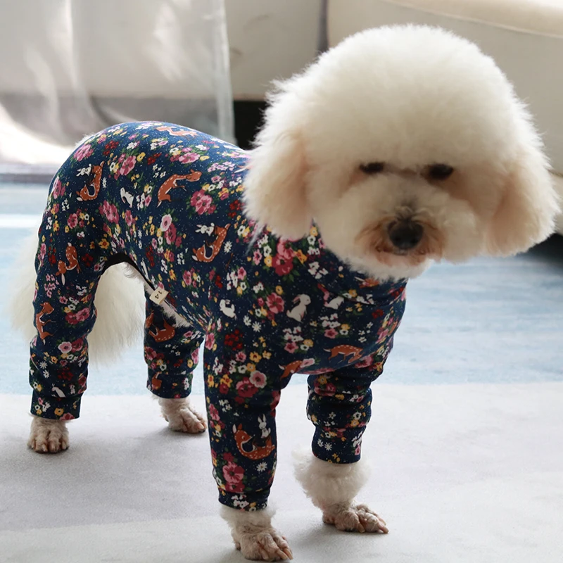 Комбинезон для собаки эластичный хлопковый комбинезон четыре фута тонкая одежда