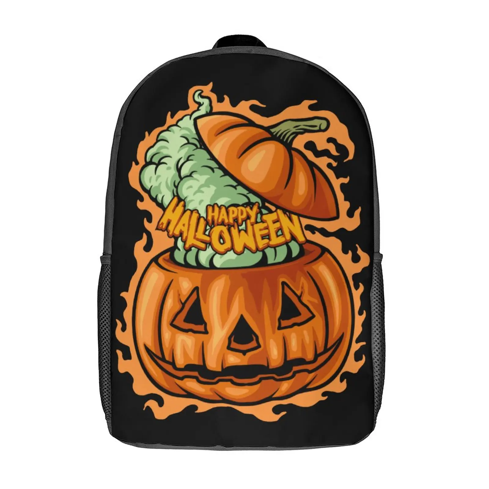 

Halloween Happy Pumpkin Backpacks Funny Jogging Teen Big Backpack Casual Polyester Bags
