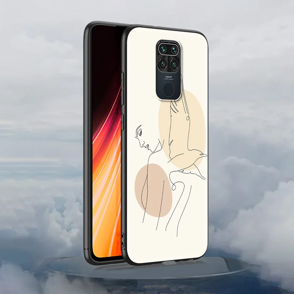 

Aesthetic Face Line Art Shockproof Soft Cover for Redmi Note 7 8 8T 9 9S 10 Pro Luxury Case 7 7A 8 8A 9A 9C TPU Phone Case Shell