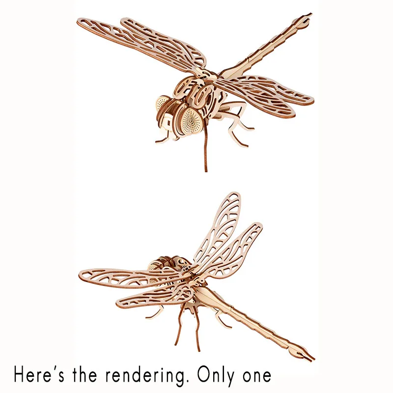 

3D Wooden Dragonfly Science and Education Model Jigsaw Toys Crafts Gifts Ornaments, Puzzle Creative Decompression Gifts