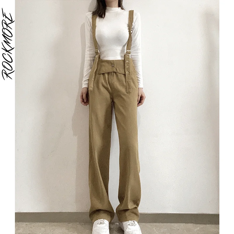 

Rockmore Harajuku Overalls Women High Waist Baggy Straight Jeans Streetwear Wide Leg Pants Casual Cargo Denim Trousers Joggers