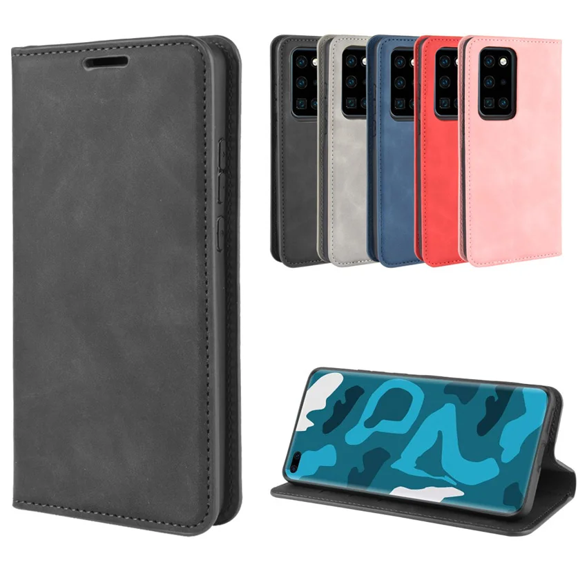

For Huawei P40 Pro Case Magnetic Phone Flip Leather Cases For Huawei P40 Pro Wallet Leather Soft TPU Cover For Huawei P40 Pro