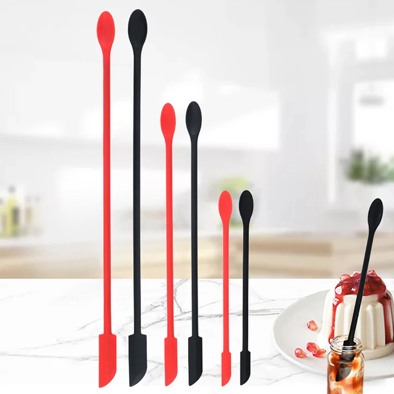 

3Pcs Lengthen Mini Makeup Spatulas Soft Jar Cake Cream Scrapers Kitchen Tools