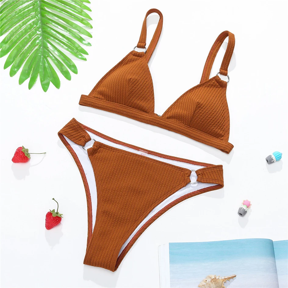 

Sexy High Waist Bikinis 2021 Push Up Swimsuit Women Swimwear Female Thong Bikini Set Swimming for Bathing Suit Woman Swimsuits