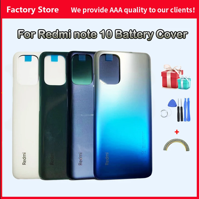 

6.43'' Original back cover For Redmi note 10 Back Battery Rear Housing Door Cover For Redmi M2101K7AI M2101K7AG Back Housing