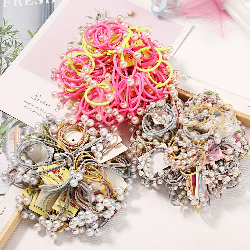 10/20 шт./компл. новые милые эластичные резинки для волос с цветными шариками и